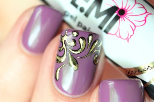 midnight mulberry color club liloo nail art fleur de lys